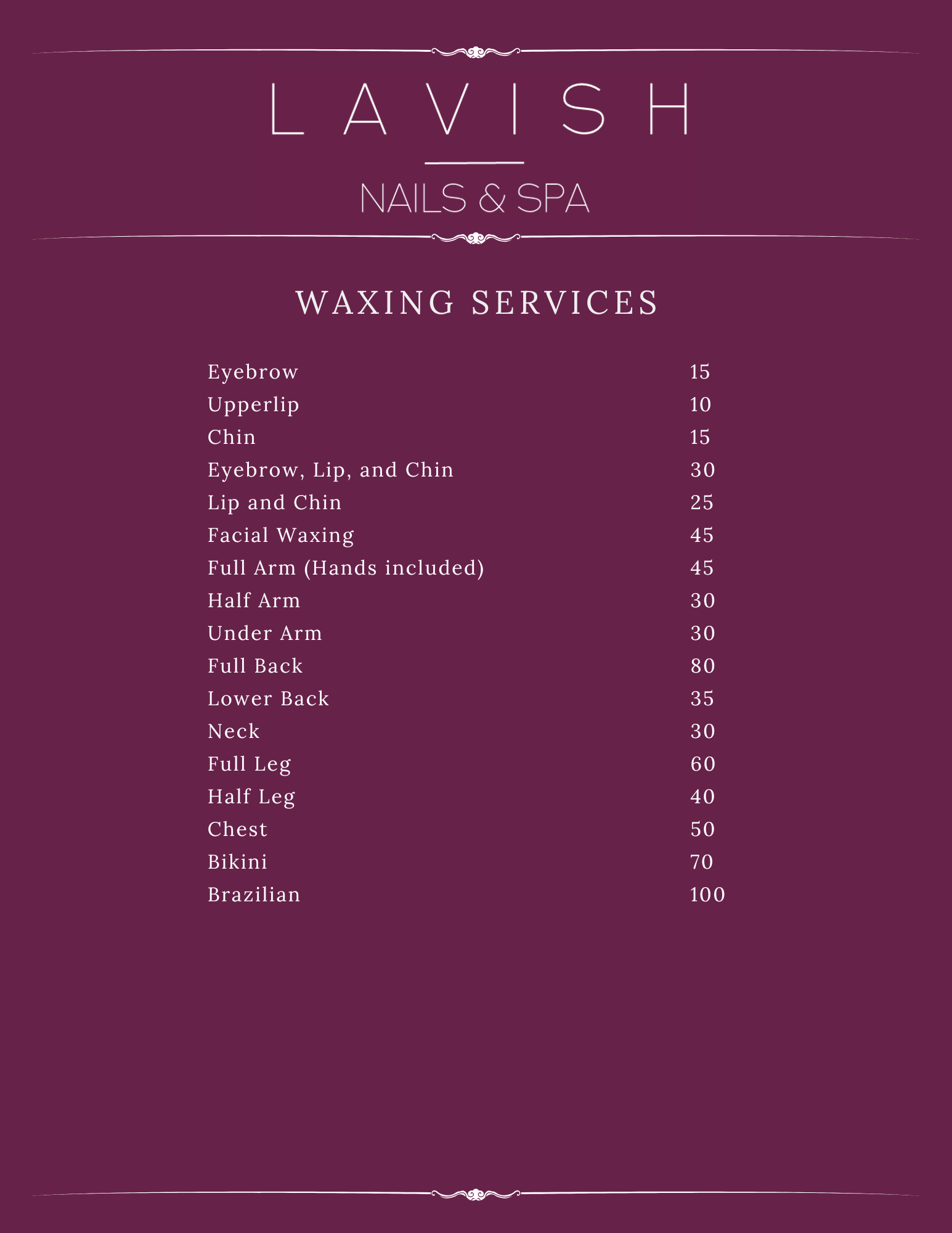 Waxing Services